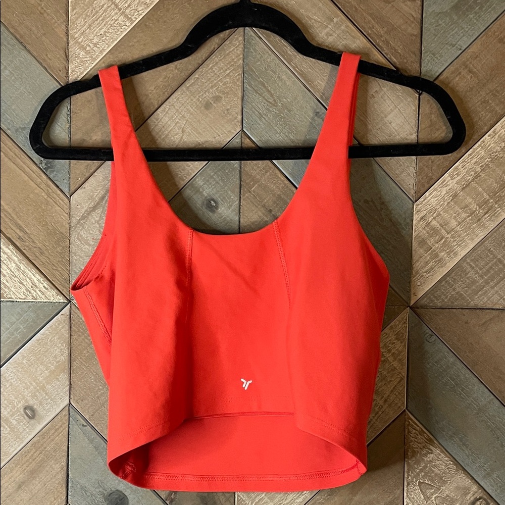 Bold Red High-Waisted Leggings with Matching Sports Bra Tank, size L - Picture 8 of 11